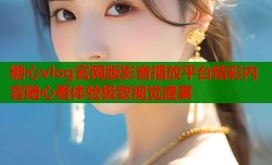 糖心vlog官网版影音播放平台精彩内容随心看体验极致视觉盛宴